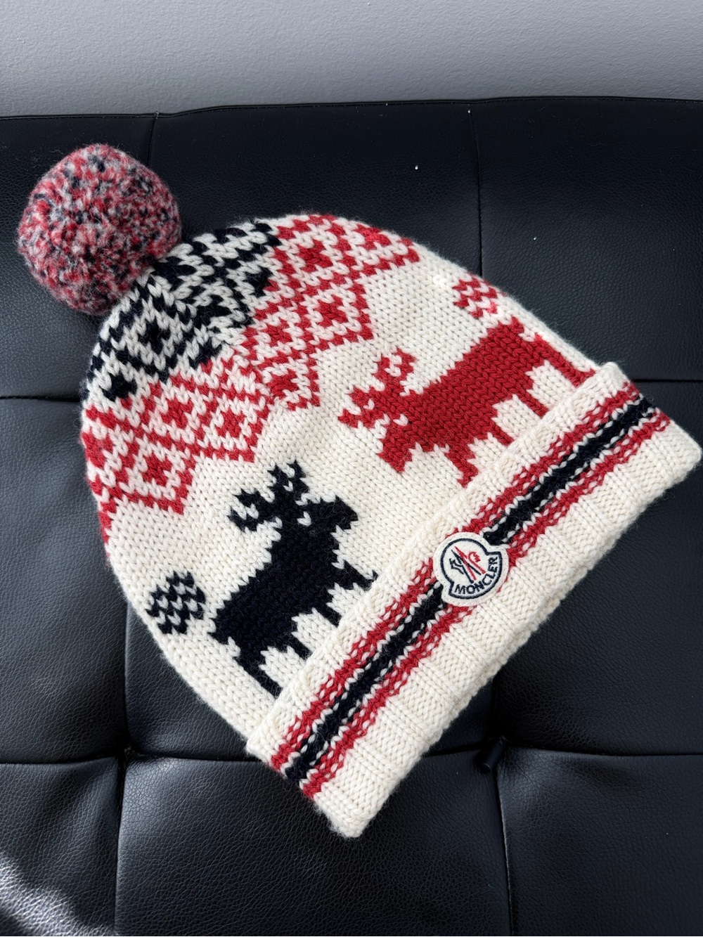 RARE Moncler Japan Nordic-style knit beanie